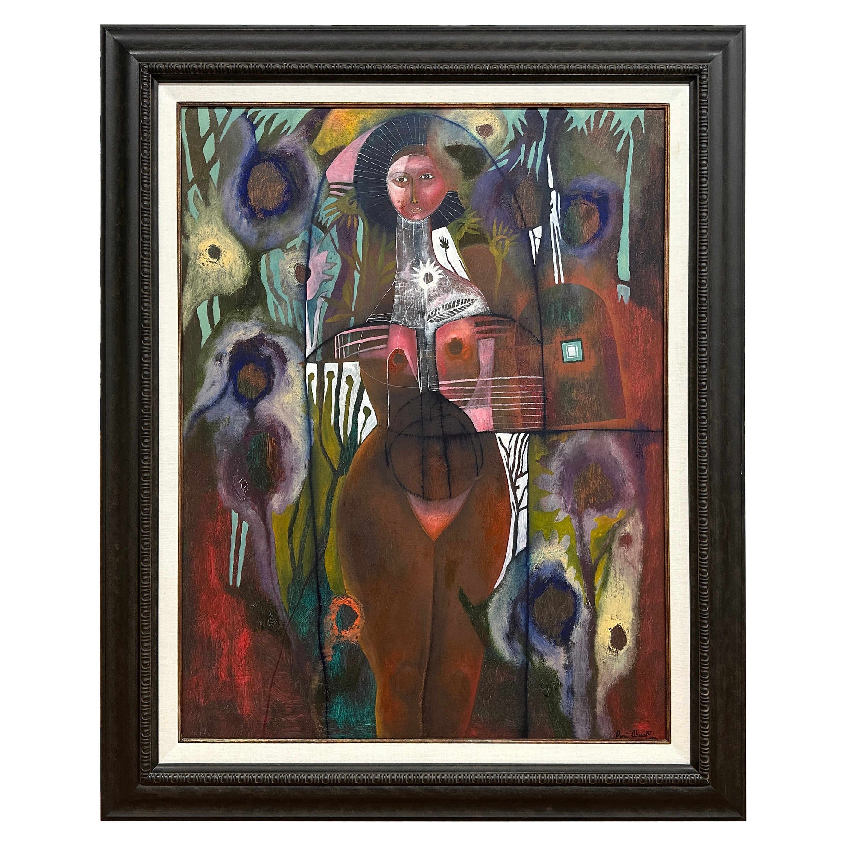 Rene Alavarado 2001 Abstract Woman Painting For Sale