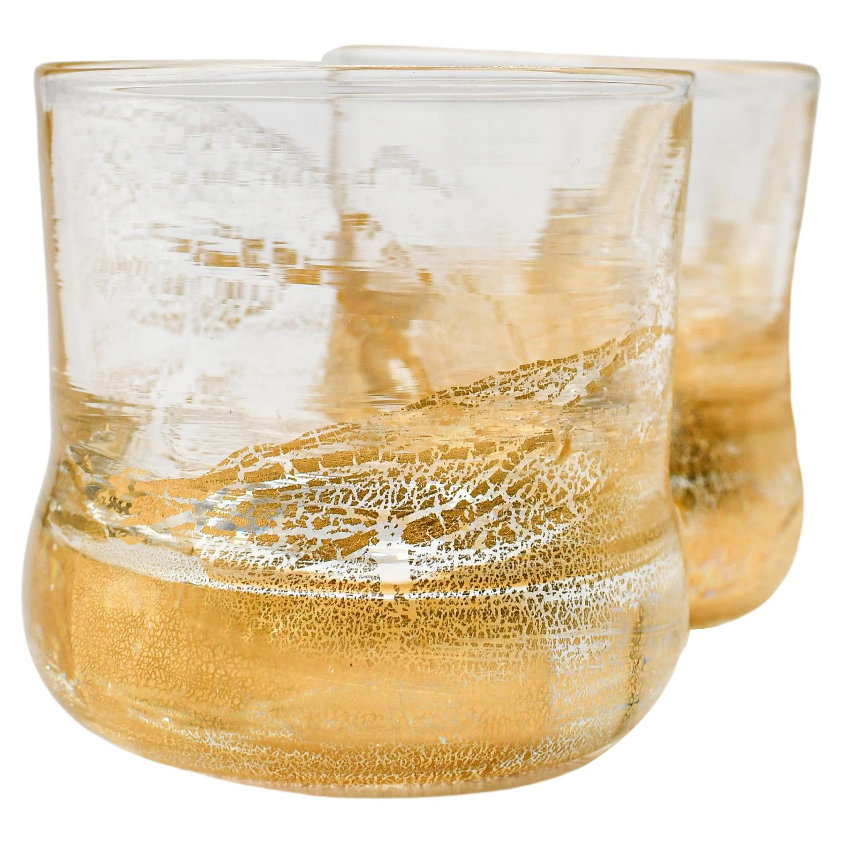 Contemporary 24K Whiskey Tumbler set of 6 by Laura Sattin For Sale