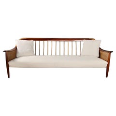 Greaves & Thomas Cream Ivory Three Seater Sofa Mid Century Vintage Retro MCM