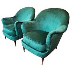 Vintage Ico Parisi pair of armchairs