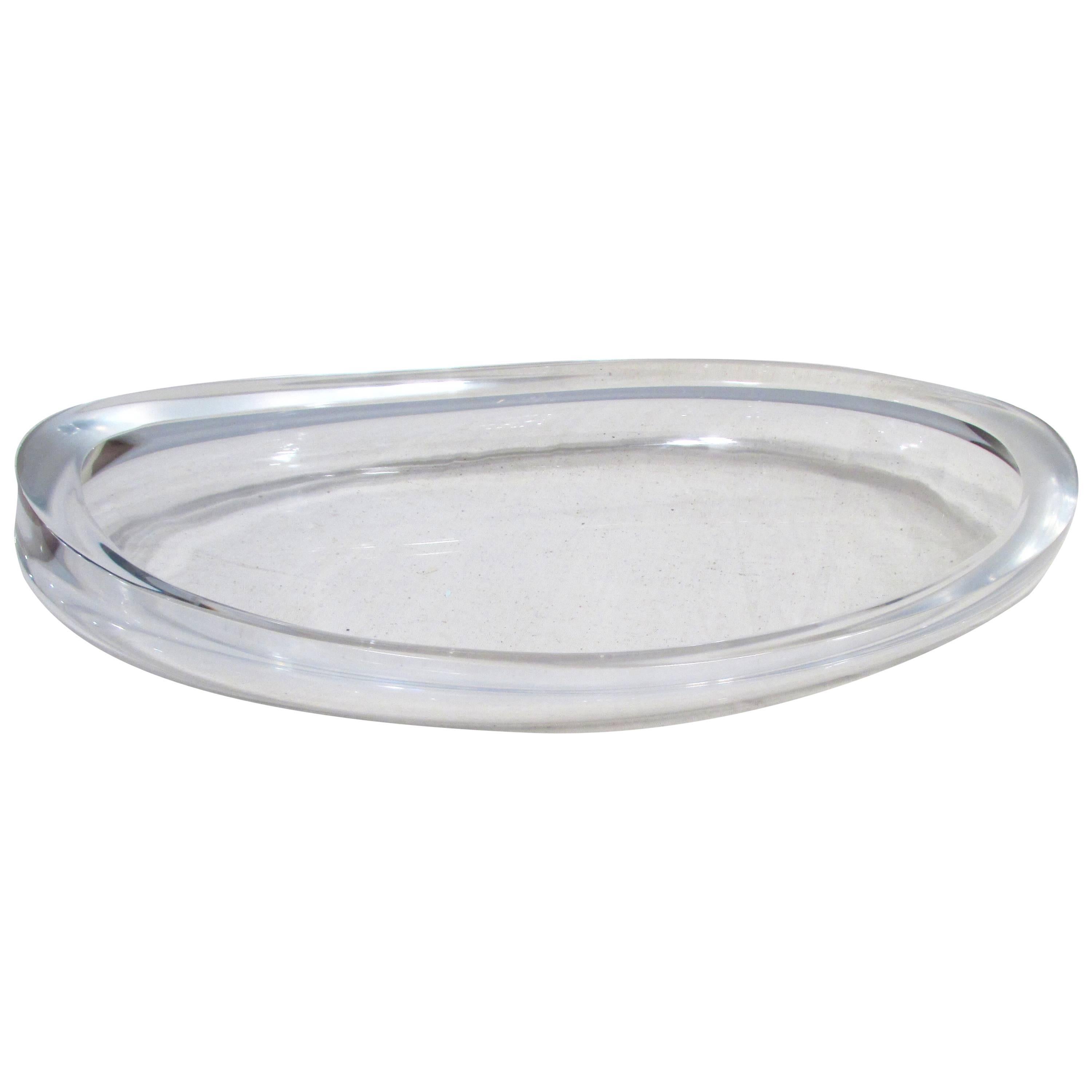 Large Lucite Oval Bowl