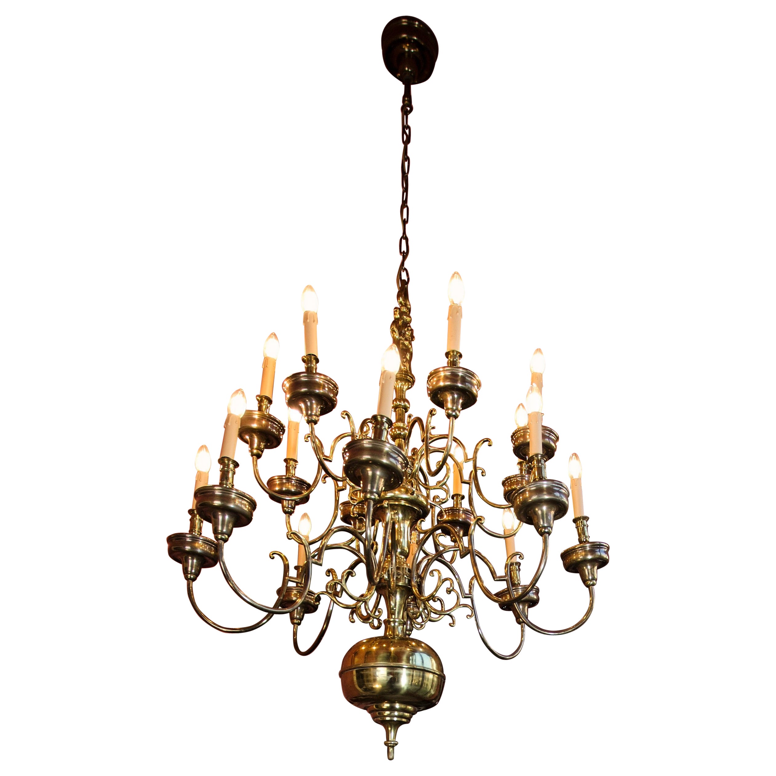 Large castle chandelier with a mermaid, 16 arms