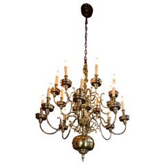 Vintage Large castle chandelier with a mermaid, 16 arms