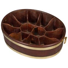 Fine and Possibly Unique Oval and Brass Bound George III Bottle Carrier 4