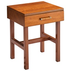 Table deighstand Renzo Rutili, érable, laiton, États-Unis, années 1940