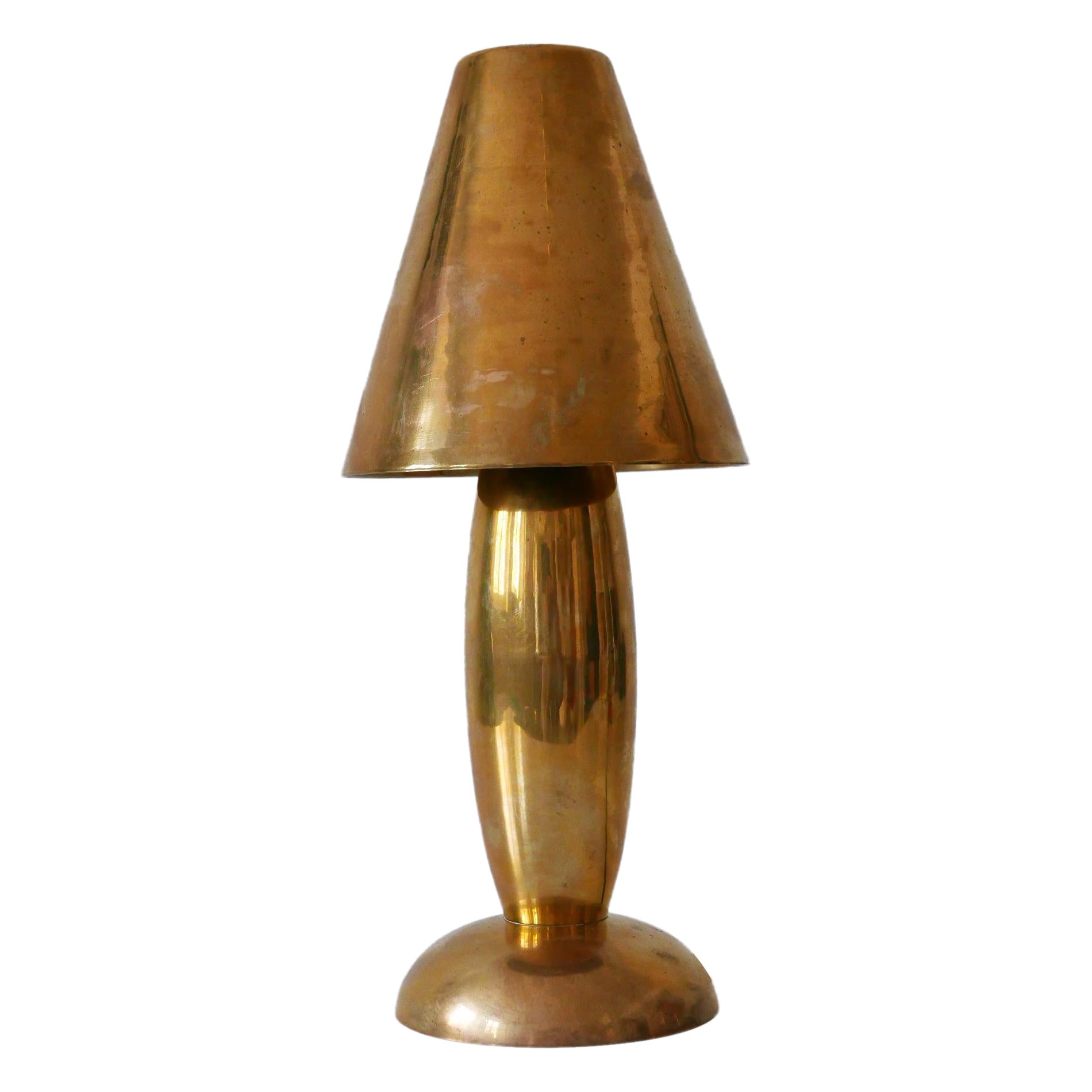 Rare & Lovely Mid-Century Modern Brass Side Table Lamp by Lambert Germany 1970s For Sale