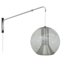 Frank Ligtelijn for Raak Maxi Wall Lamp with Blown Smoked Glass Globe