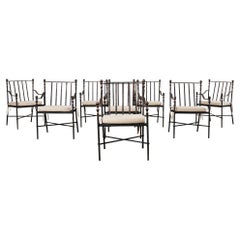 Used Set of Eight Michael Taylor Montecito Garden Dining Armchairs 