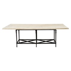 Used Michael Taylor Montecito Stone Top Garden Dining Table 