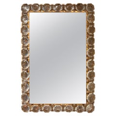 Specchio vintage in ottone e cristallo di Palwa