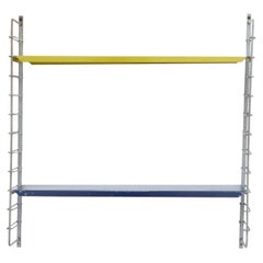 Tomado Style Single Section Shelving Unit with Yellow and Blue Shelves