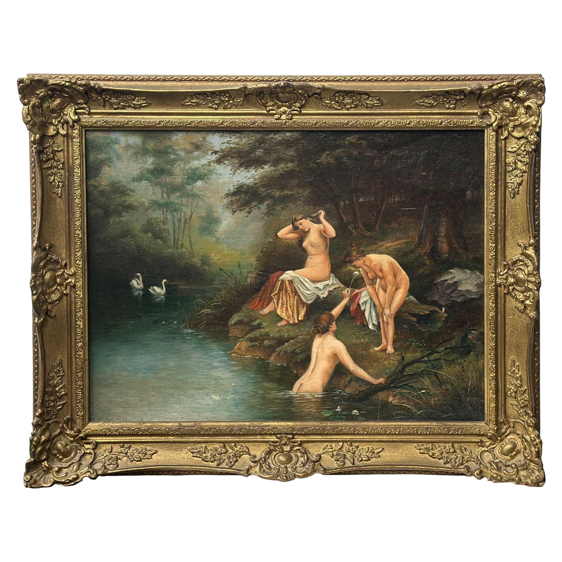 19th Century Oil on Board Painting by C. Schmidt For Sale