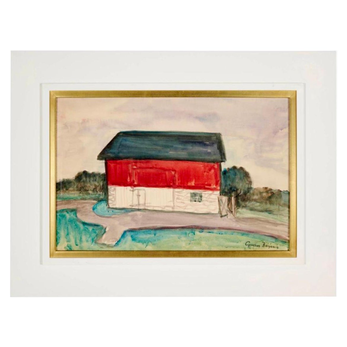 "The Red Barn" by Gershon Benjamin For Sale
