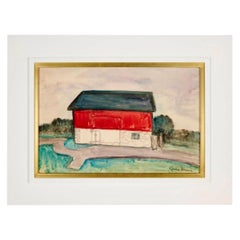 Vintage "The Red Barn" by Gershon Benjamin