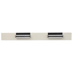 Pair of Linear Hook On Hiemstra Style Black Enameled Lamps w/ White Plexi Shades