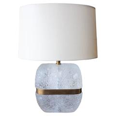 Do-Shape Ice Carved Crystal Lamp with Brass Center 5
