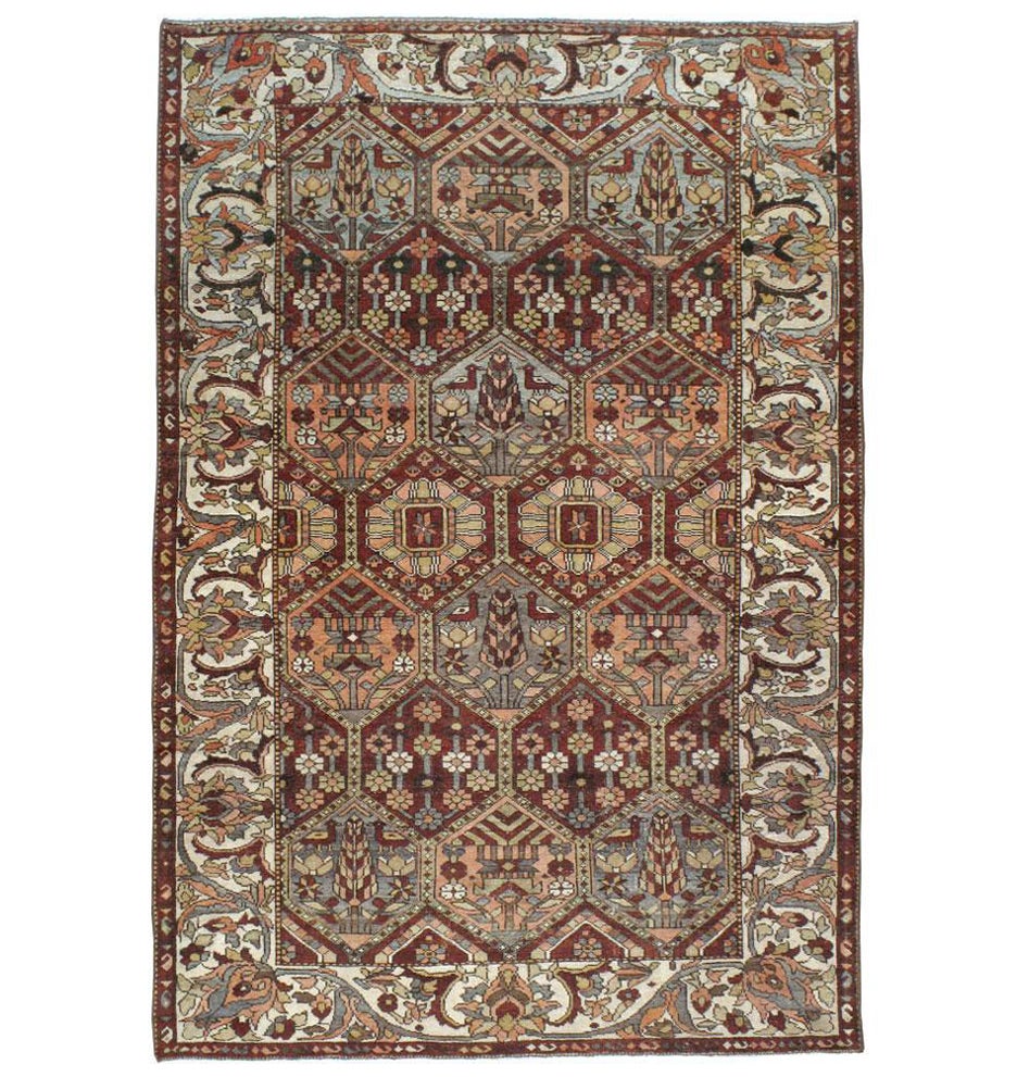 Mid-20th Century Handmade Persian Tribal Bakhtiari Accent Rug