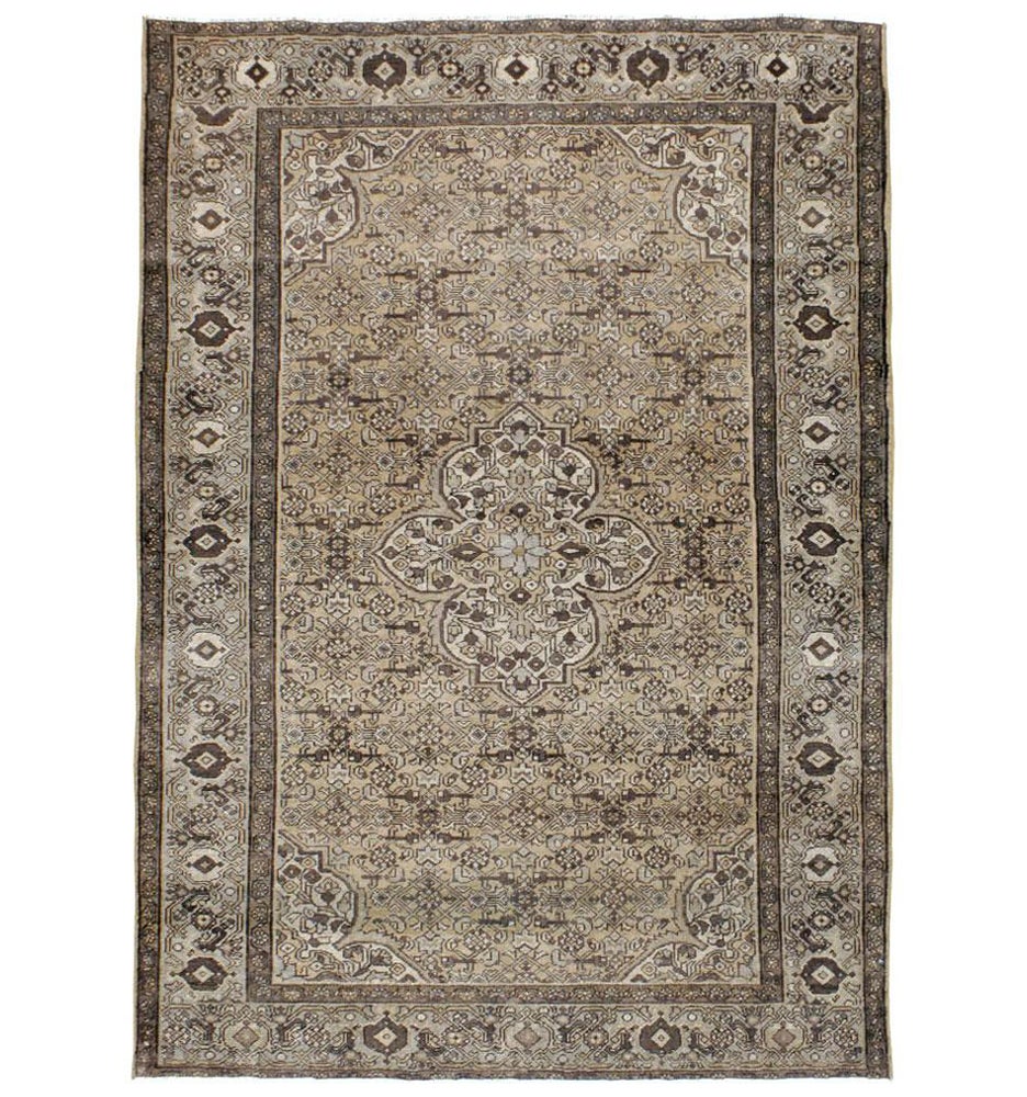 Tapis d'accent persan Malayer fait à la main au milieu du 20e siècle