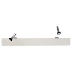 70'S MOD Chrome Two Piece Wall Mount Spotlights on White Lacquered Track