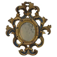 Small 18th Century Italian Carved Wooden Baroque Mirror
