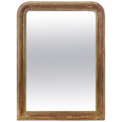 Grand miroir Louis Philippe en forme d'arc-en-ciel doré (H 119,38 x L 89,44 cm)