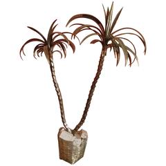 American 1970s Metal Palm Tree