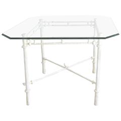 Giacometti Style Breakfast Table with Glass Top
