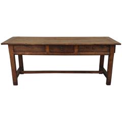 French Country Three-Drawer Trestle Table
