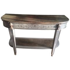 Hand-Painted Console Table with Drawer