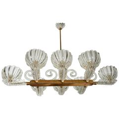 Italian Murano Glass, 1938, Chandelier by Ercole Barovier