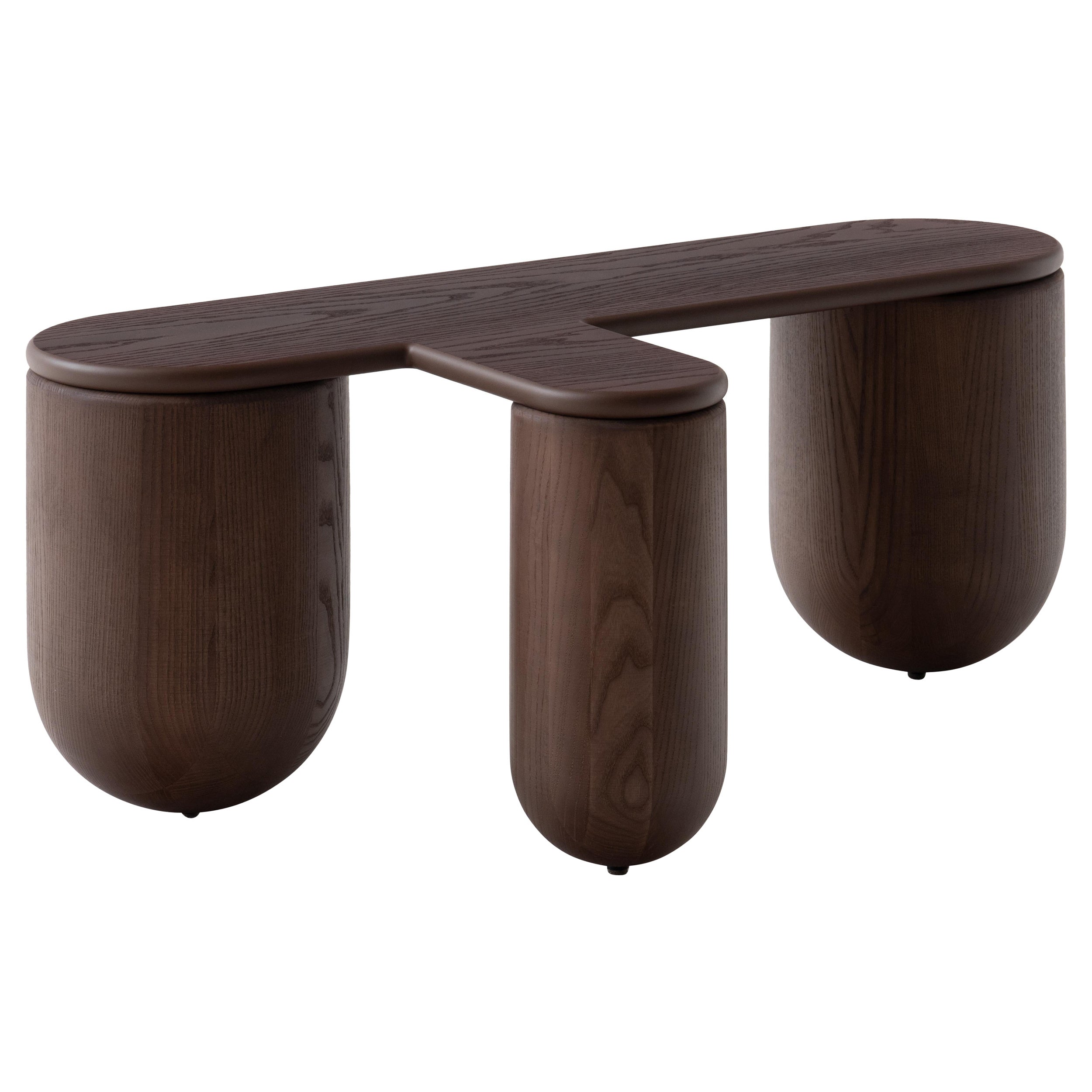 Contemporary Coffee Table 'Hello 3' by Noom, Ashwood, Brown For Sale