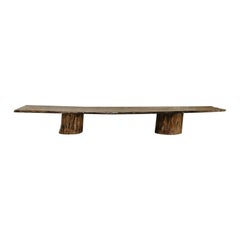 Table basse/console personnalisée  Plateau de table du 19e siècle en pin treetrunks 