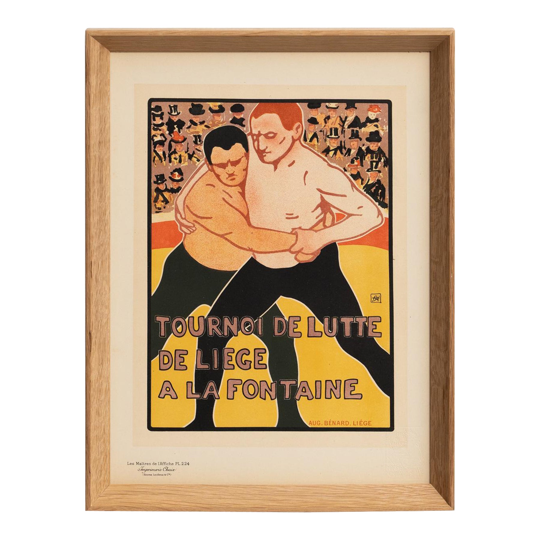 Tourney De Lutte Artwork by Aug. Bernard by Les Maitres de l'Affiche, circa 1930 For Sale