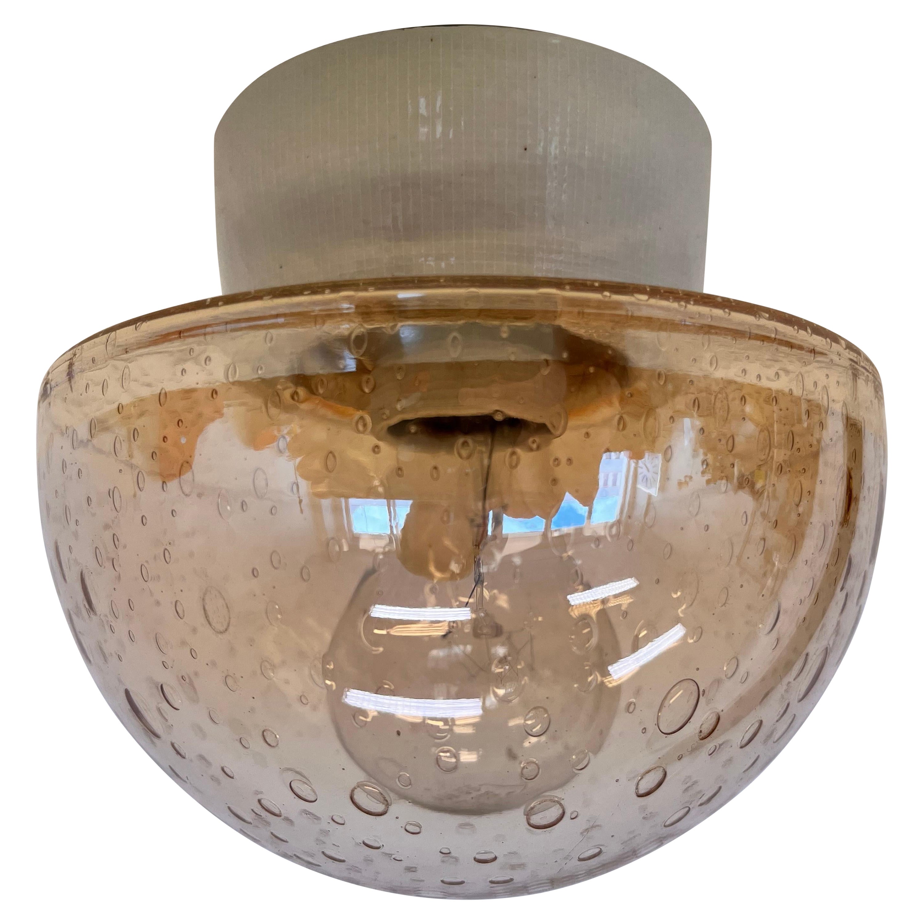 Small glass Design Wall or ceiling Lamp, Flush Mount, 1970s For Sale