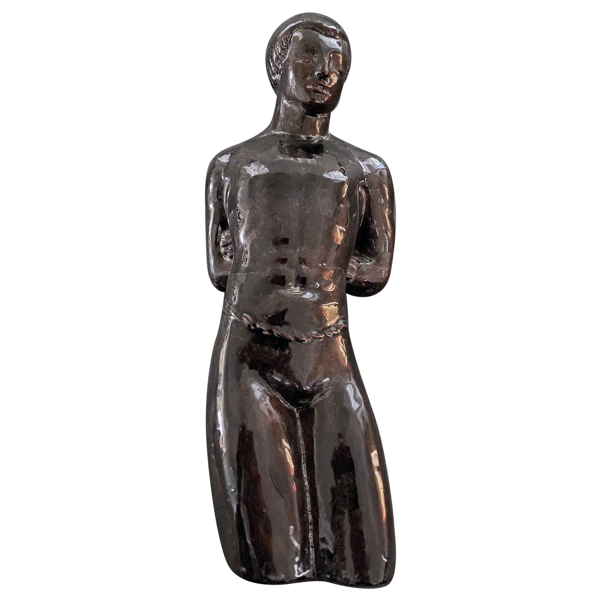 "Half Nude Standing Male", WPA Era Sculpture, Brents Carlton, Golden Gate Expo For Sale