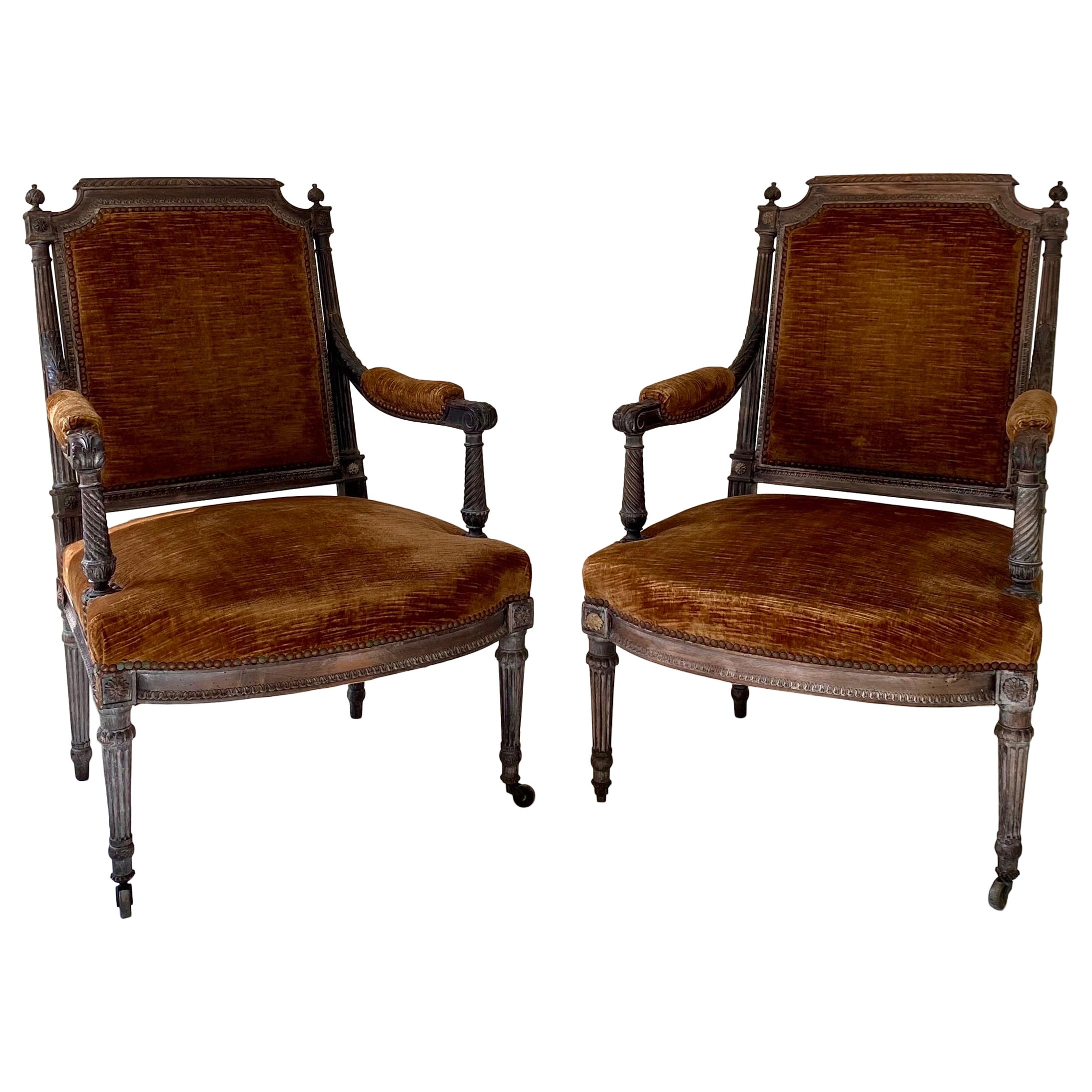 Paire de fauteuils style Louis XVI For Sale