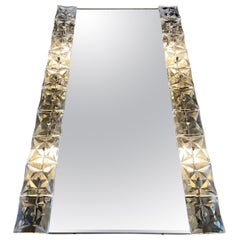 Retro Large Midcentury Illuminated / Backlit Crystal Mirror Kinkeldey, Germany, 1970s