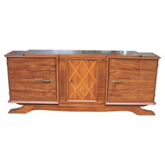 Vintage 1930's French Art Deco Classic Exotic Walnut Buffet/ Sideboard/ Credenza