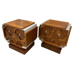 Vintage 1976 Tobago Furniture Brutalist Nightstands