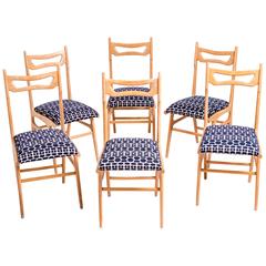 Set Six Italian Chairs by Ico Parisi, 1960s