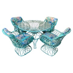 Retro MId-Century Modern Russell Woodard Spun Fiberglass Outdoor Dining Set C. 1970s