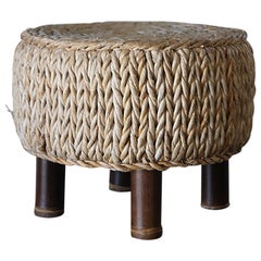 Retro Braided Ottoman in the manners of Adrien Audoux & Frida Minet
