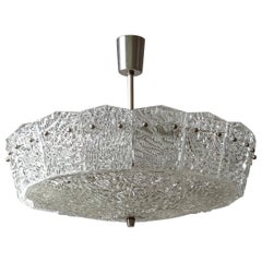 Large J.T. Kalmar Glass Ceiling Light, 1950s
