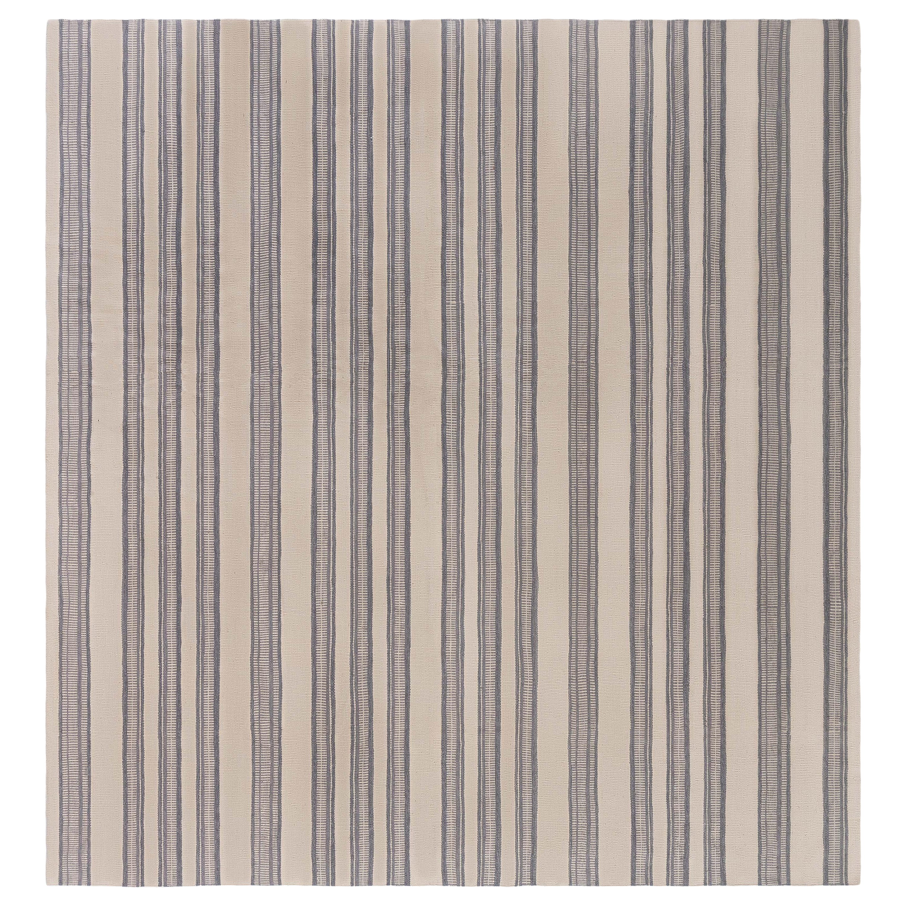 Contemporary Striped Flat Weave Rug by Doris Leslie Blau