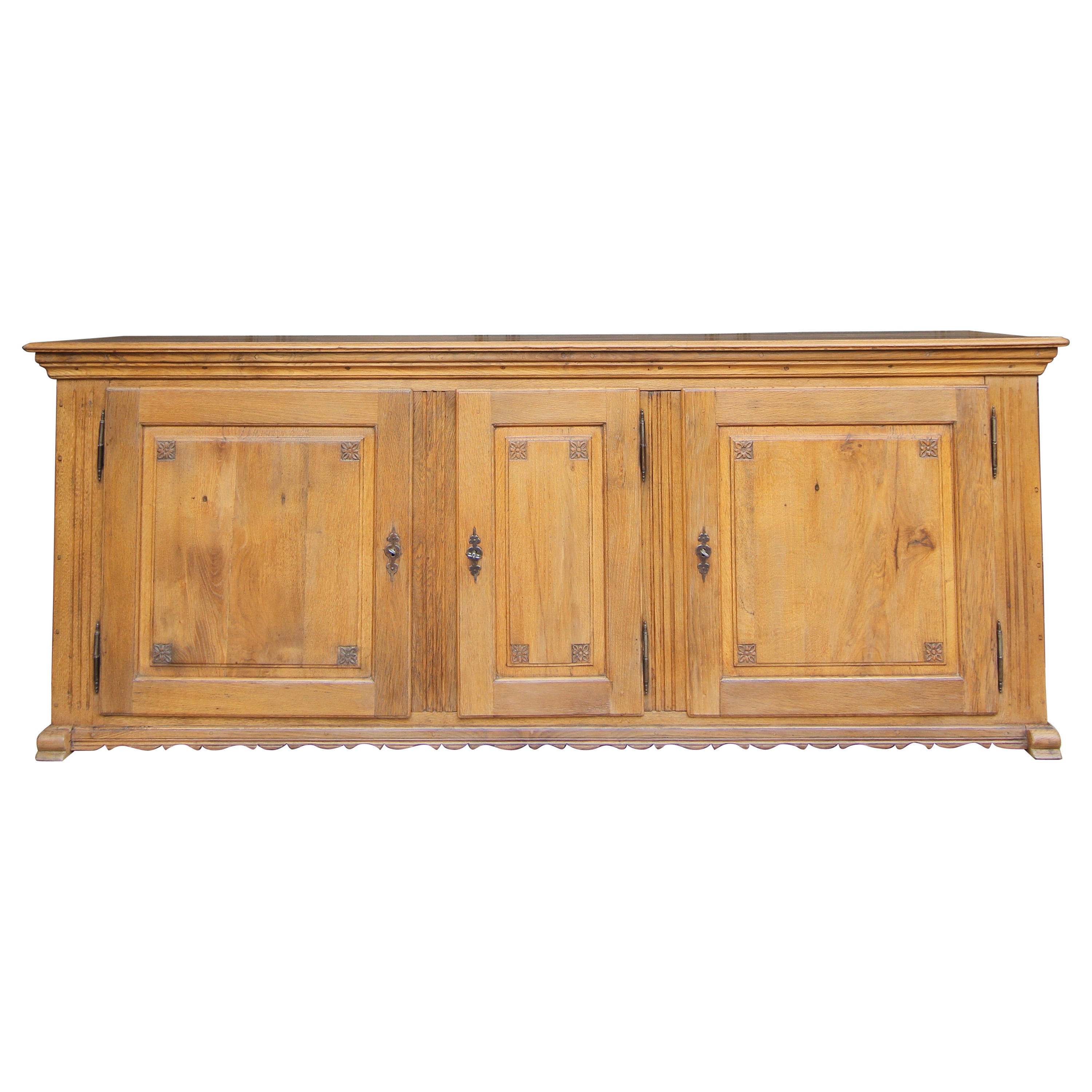 German Provincial Louis XVI Style Sideboard made of Oak For Sale