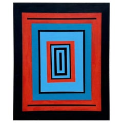 Vintage By Pittura geometrica astratta originale su tela