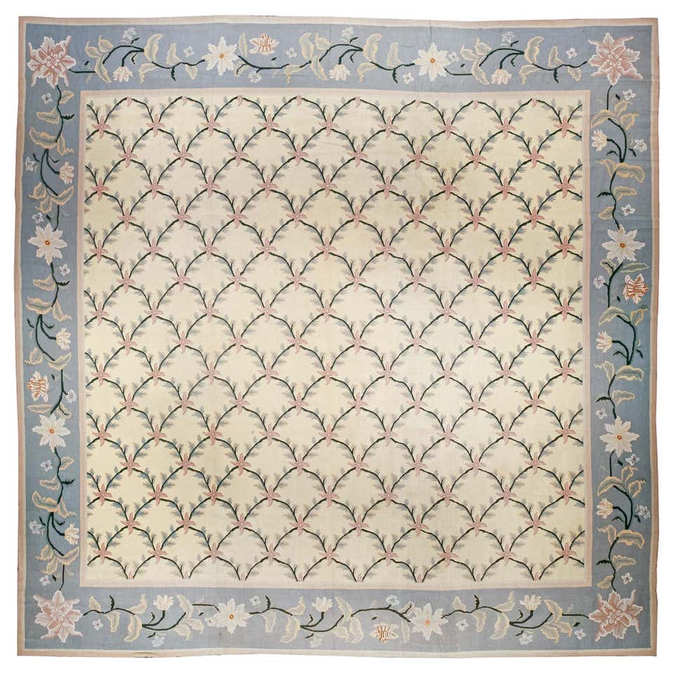 Oversized Antique Portuguese Needlepoint Polychromatic Rug from Rug and ...