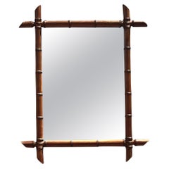 Retro Boho Carved Bamboo Mirror