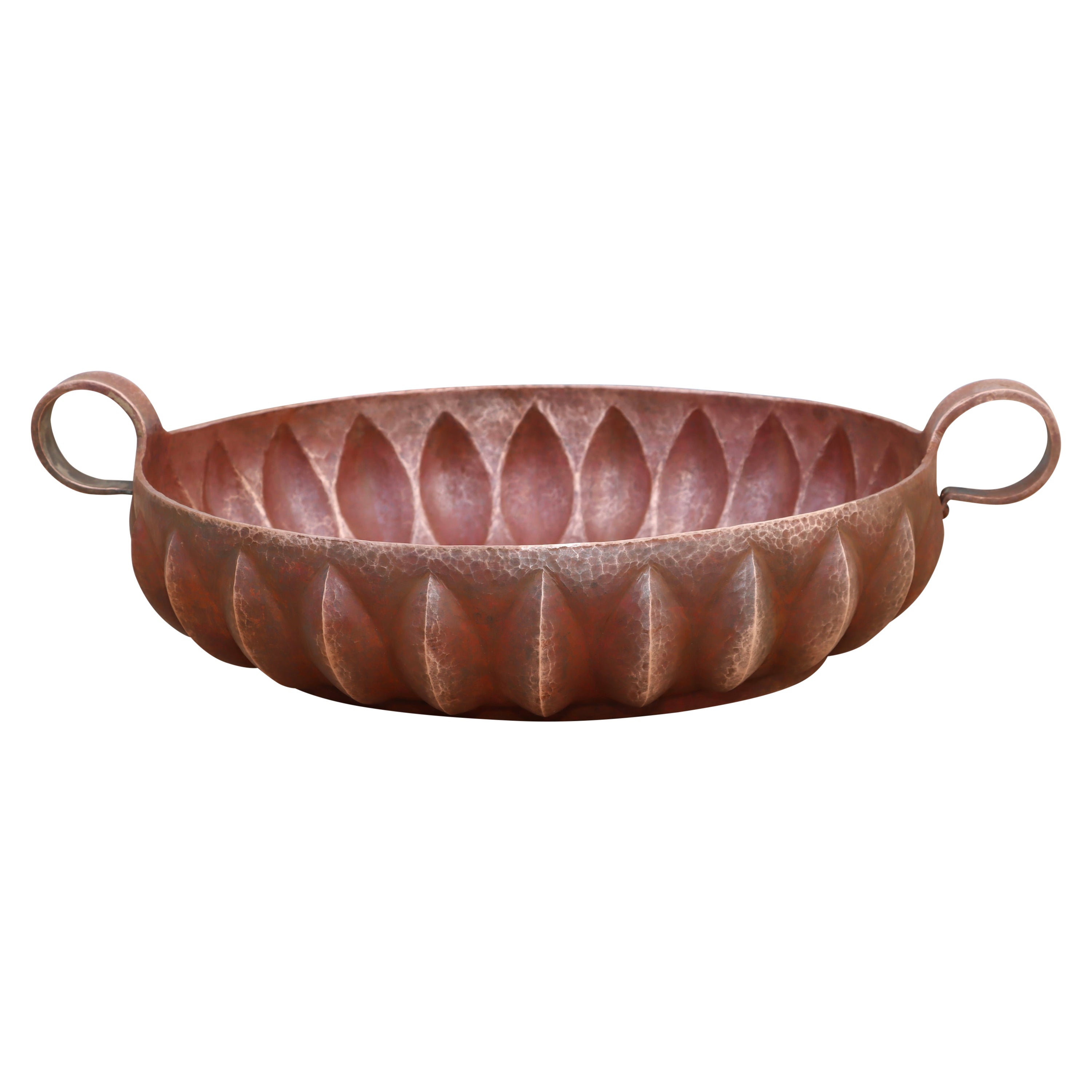 1960's Hammered Copper Mexican Decorative Bowl For Sale