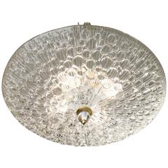 Murano Bubbled Clear Glass Dome Ceiling Fixture